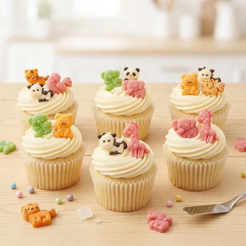Miniatura 3 de Molde de goma animal de silicona para dulces, pollo, tigre, koala, panda, vaca, elefante, jirafa, gomosa