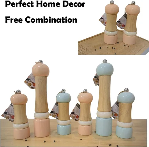 Miniatura 6 de Juego de molinillo manual de sal y pimienta, juego de molinillo de sal y pimienta de madera, juego de salero y pimentero, juego de regalo, grosor
