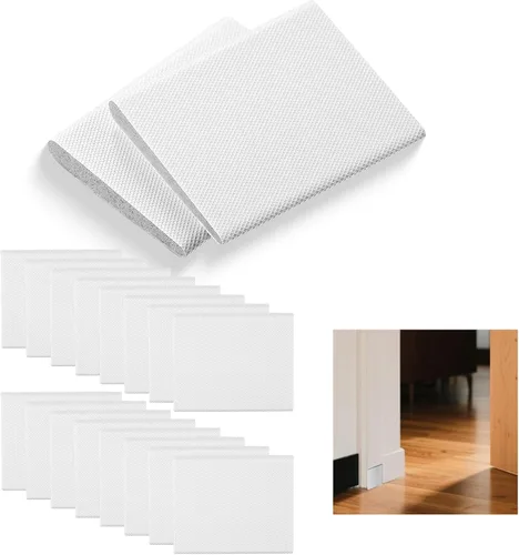 16 sellos de esquina de puerta, autoadhesivo, para marco de puerta, tope de cuña, sellos de esquina de puerta exterior para aislamiento de sonido y