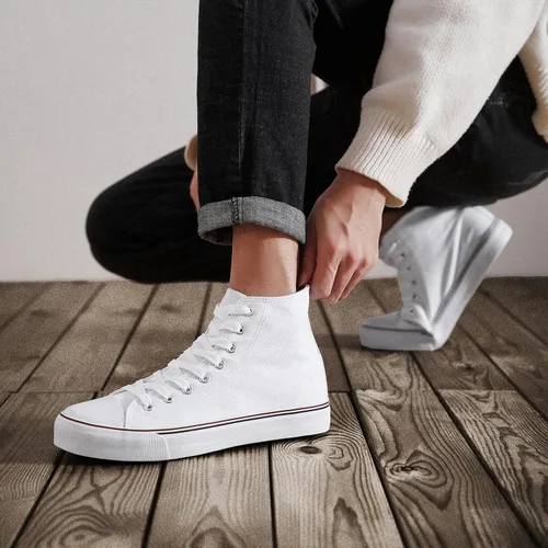 Miniatura 58 de ZGR Tenis de lona para hombre, con cordones, clásicos, casuales, para caminar
