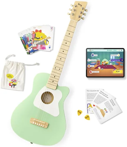 Miniatura 10 de Loog Pro VI Acoustic - Guitarra real acústica para niños principiantes de tamaño compacto, edades 9+, con aplicación de aprendizaje y lecciones