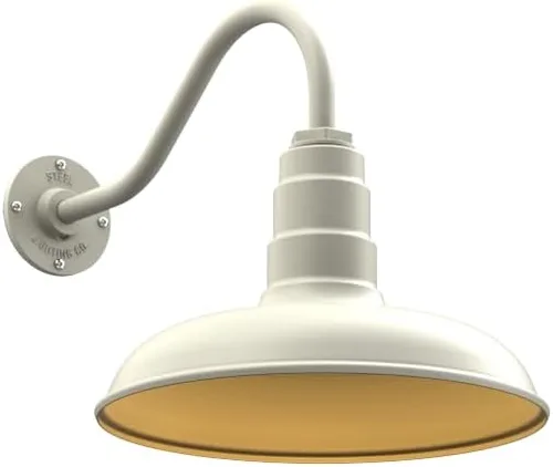 Miniatura 59 de Steel Lighting Co. Topanga - Luz de granero Montaje en pared al aire libre Domo de 14 pulgadas Cuello de cisne de 11 pulgadas Luz de garaje