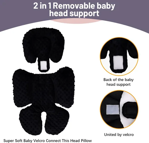 Miniatura 5 de KAKIBLIN Inserto de Asiento de Coche para Bebé, Soporte de Cabeza y Cuerpo para Asiento de Coche para Recién Nacido, Cojín de Asiento de Coche