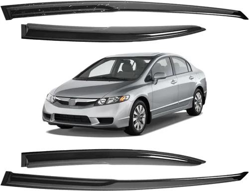 Miniatura 80 de Viseras para ventanas para Mazda 3 Sedán 4 puertas 2004 2005 2006 2007 2008 2009 estilo JDM Mugen, deflector de viento, protector solar y de lluvia