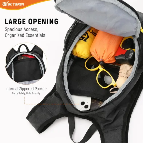 Miniatura 2 de SKYSPER Mochila de senderismo plegable de 15L/20L, mochila de viaje plegable ligera con correa para el pecho, paquete plegable pequeño para caminar