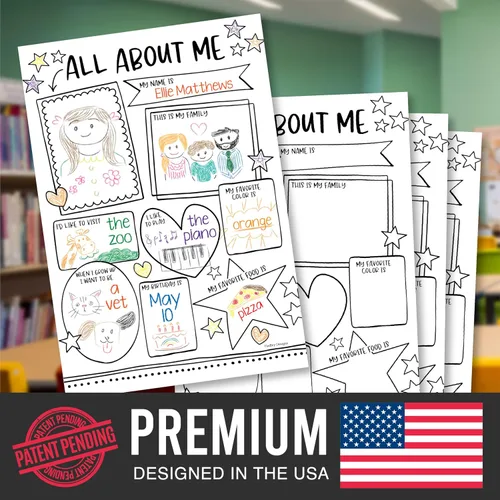 Miniatura 3 de Hadley Designs Póster All About Me para el aula, póster de 20 estrellas, artículos escolares de 100 días de escuela, póster de estrella