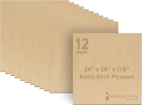 Miniatura 20 de Woodpeckers - Madera contrachapada de abedul báltico, 1/8 x 12 x 20 pulgadas, paquete de 50 hojas de abedul báltico de grado B/BB, perfectas