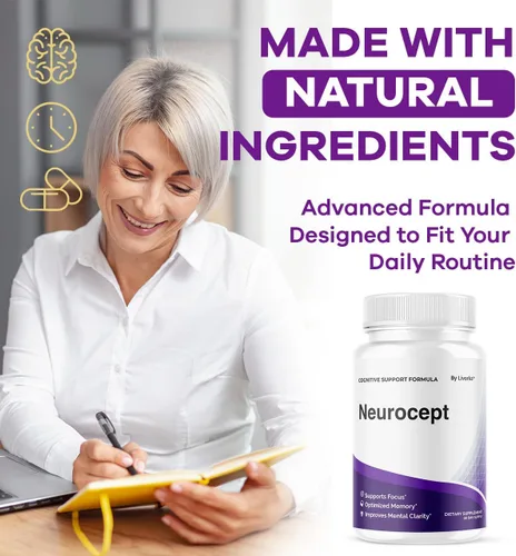 Miniatura 5 de Neurocept - Cápsulas de suplemento cerebral oficial Neuro cept Brain & Memory Focus Support Advanced Formula, Neurocept Pills apoyo diario