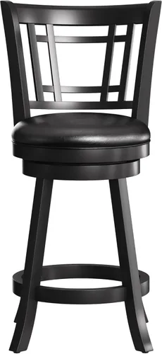 Miniatura 12 de Hillsdale Fairfox Taburete de bar de madera giratorio de 30.5" de altura, Negro
