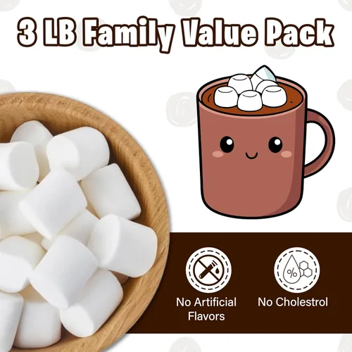 Miniatura 3 de FireStix 3 libras de malvaviscos blancos grandes de fogata, hechos con vainilla natural, sin sabores artificiales, ideal para fogatas, s'mores