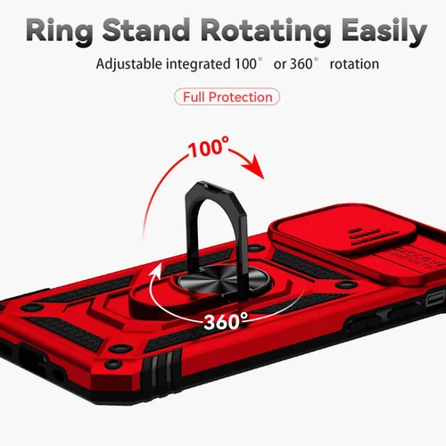 Miniatura 5 de Funda para iPhone 12 Pro Max, con cubierta para lente de cámara, protector de pantalla HD, [grado militar] anillo de montaje en coche con soporte