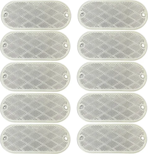 Miniatura 7 de All Star Truck Parts Reflectores ovalados rojos/ámbares autoadhesivos o con montaje para taladrar, montaje rápido SAE 13 DOT (Rojo, 6)