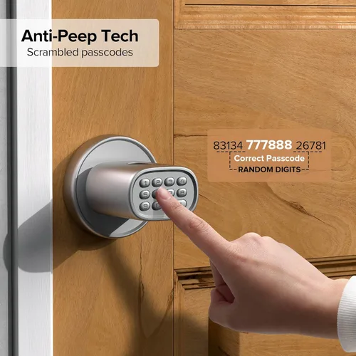 Miniatura 7 de ThorBolt - Cerradura de puerta de entrada sin llave, cerradura de puerta de huella digital con teclado, perilla biométrica para puerta, auto-bloqueo