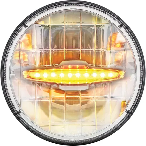 United Pacific 31514 Ultralit 3 Faro LED de alta potencia de 7 pulgadas con 10 luces LED ámbar de posición, compatible con carcasa OEM, fácil
