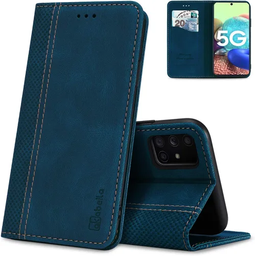 Miniatura 66 de AKABEILA Para Samsung A5 2017 Cartera Funda de Tarjeta de Crédito Titular Cierre Magnético Kickstand PU Cuero A Prueba de Golpes Flip Folio Libro