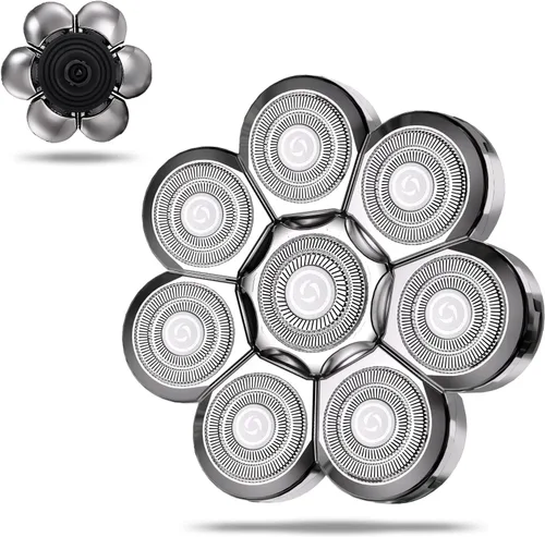 Miniatura 15 de Cabezales de repuesto para afeitadora de cabeza, cuchillas de repuesto para afeitadora de cabeza, afeitadoras de cabeza para hombres calvos, negro 5