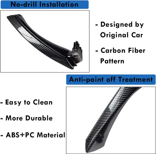 Miniatura 5 de Moonlinks Compatible con BMW Serie 3 E90 E91 E92 E93 - Manija de fibra de carbono, juego de fundas para manijas de puerta delantera y trasera