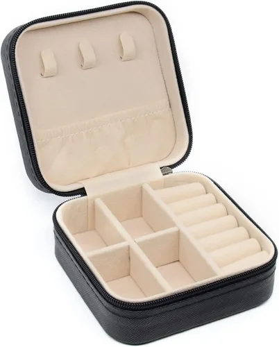 Miniatura 20 de KEINE MARKE Joyero pequeño, estuche portátil de viaje para anillos, colgantes, aretes, collares, organizador de pulseras, cajas de almacenamiento, 1