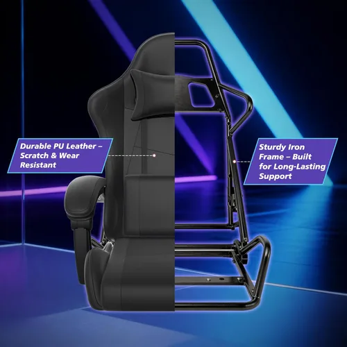 Miniatura 9 de Magshion Silla de juegos, silla ergonómica para computadora con reposabrazos de acoplamiento, silla de videojuegos de altura ajustable con Negro