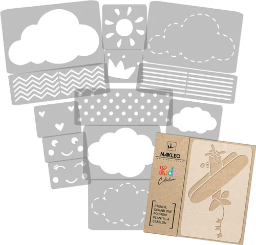 Miniatura 11 de NAKLEO Juego de plantillas de pintura para niños, 14 plantillas de 3.5 x 4.7 pulgadas a 9.1 x 13.4 pulgadas, plantas de otoño, plantillas de dibujo