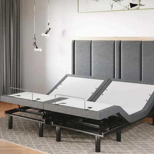 Miniatura 17 de Sven & Son Base de cama ajustable clásica, elevación de cabeza y pies, masaje, luces bajo la cama, USB, memoria de gel, marco inteligente