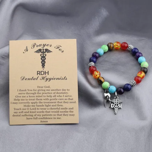 Miniatura 3 de WSNANG Regalo de dentista RDH Registrado Higienista Dental Pulsera de Oración Higienista Dental Regalo de Oración Dentista Regalos de Graduación