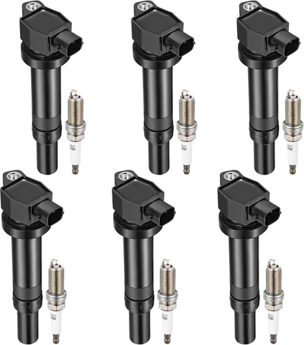 Miniatura 24 de BDFHYK Bobinas de encendido UF611 y bujía iridio XP6203 compatible con Hyundai Equus Genesis Sonata Tucson Kia Borrego K900 Optima Sorento V8 l4