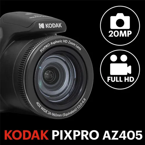 Miniatura 3 de KODAK PIXPRO AZ405-BK - Cámara digital de 20 MP, zoom óptico de 40X, lente gran angular de 0.945 in, estabilización de imagen óptica 1080P, video