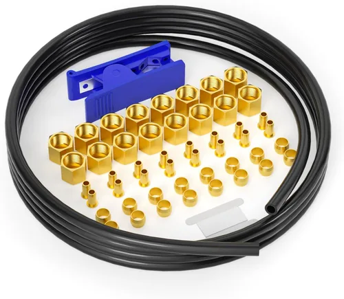 Miniatura 16 de GASHER Kit de tubo descargador de compresor de aire de 15 pulgadas, contiene casquillos de manga de 1/2 pulgada, inserto de compresión y tuerca