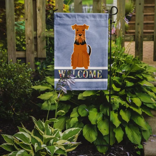 Miniatura 2 de Caroline's Treasures BB5622GF Airedale - Bandera de bienvenida para jardín, bandera decorativa para patio, exteriores, patio, parterres