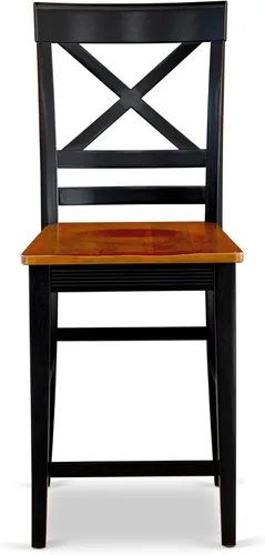 Miniatura 5 de East West Furniture QUC-BLK-W Quincy - Sillas de comedor de cocina, sillas de asiento de madera con respaldo cruzado, juego de 2, color negro