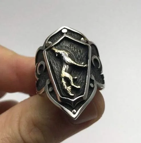 Miniatura 2 de Dirilis Ertugrul Wolf Zihgir - Anillo de plata de ley 925 K para hombre