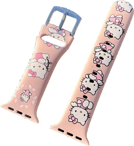 Miniatura 12 de Correa de silicona para Apple Watch de Hello Kitty para 38/40/1.614 in para Series 7/6/5/4/3/2/1/SE