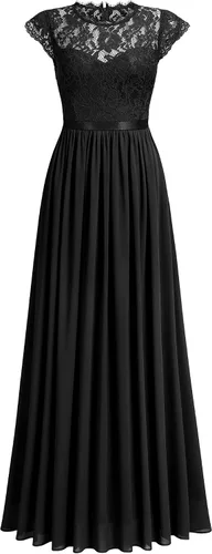Miniatura 5 de Miusol - Maxi vestido floral con encaje para fiesta de noche y uso formal para mujer