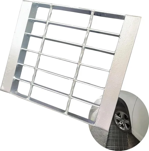 Rejilla de drenaje de acero galvanizado con base, cubierta de drenaje y marco de 12 x 12 pulgadas, rejilla de alcantarillado clase B con borde,
