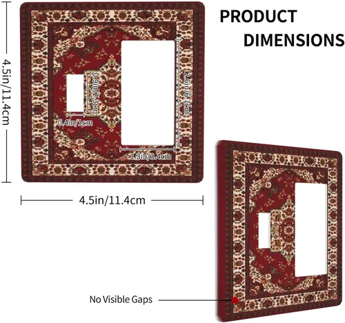 Miniatura 801 de Placa Decorativa de Pared de Granja Rústica con Cuerno de Madera para Puerta de Granero 1 Banda Duplex Cubiertas de Toma Eléctrica Soltera