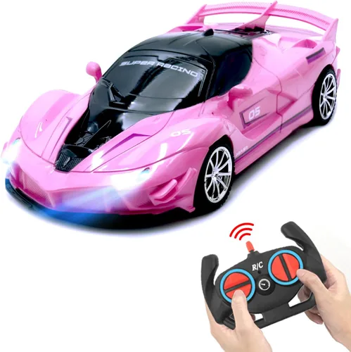 Miniatura 9 de Auto a control remoto para niñas, carreras deportivas RC para niños, juguete de pasatiempos, 2.4 GHz, energía eléctrica en carretera