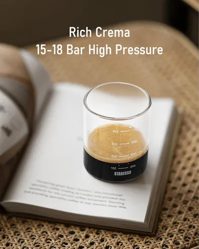Miniatura 8 de STARESSO - Máquina portátil manual de café espresso, con espuma espesa y gruesa, minicafetera para cápsulas de café molido y Nespresso, para viajes
