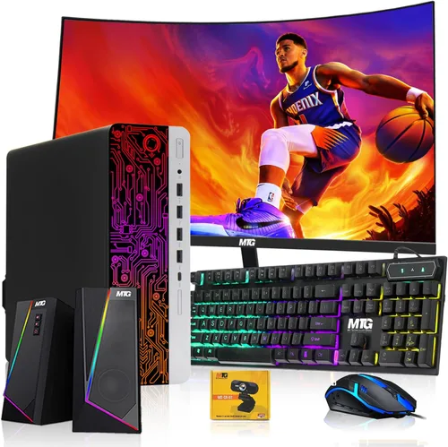 PC de escritorio HP G3 para juegos, Intel Core i5 de 4ª generación, gráficos GT 1030, 16 GB de RAM, SSD de 1 TB, monitor curvado MTG nuevo de 24