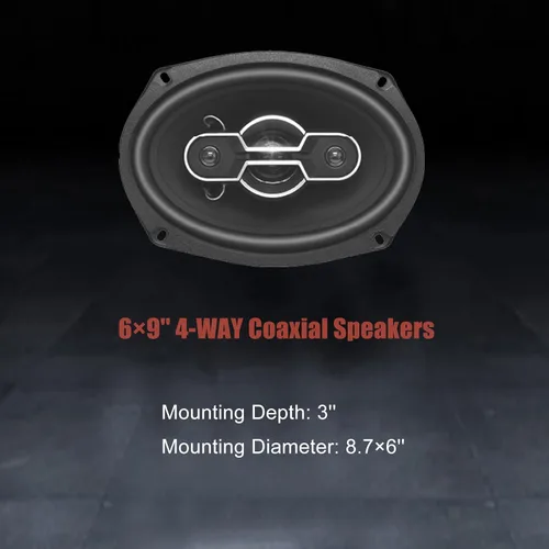 Miniatura 5 de Altavoces de automóvil de 6 x 9, altavoces de audio coaxial de 4 vías de 500 vatios máximo, altavoces profesionales para puerta de automóvil, sonido