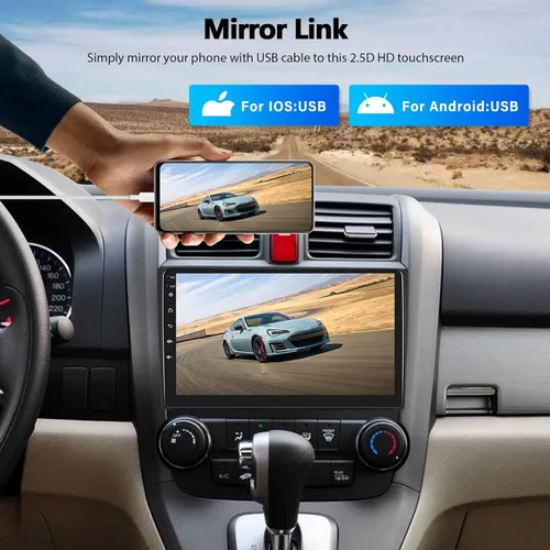 Miniatura 5 de Estéreo de coche para Honda CRV 2007-2011 Radio de coche, reproductor de MP5 con Apple Carplay Android Auto Mirror Link, 9 pulgadas pantalla táctil