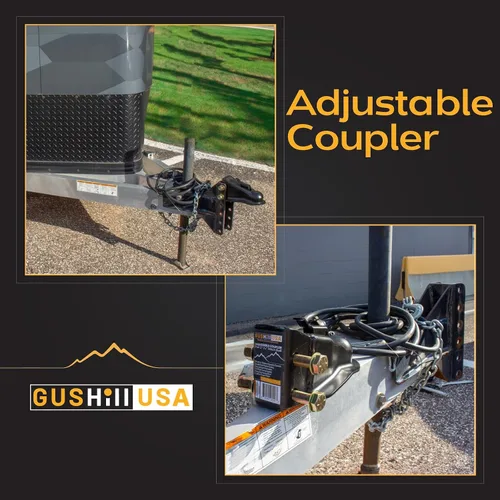 Miniatura 5 de GusHIll USA GH25330 Acoplador de remolque ajustable para montaje en canal, bola de enganche de 2-5/16 pulgadas, 14,000 libras, negro