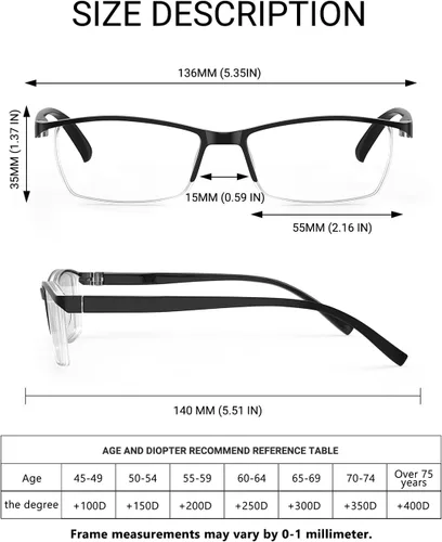 Miniatura 6 de TERAISE Gafas de Lectura Anti-luz Azul de Moda para Hombres y Mujeres Lector de Computadora (mixcolor)