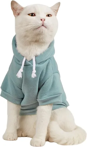 Miniatura 13 de QWINEE Sudadera Básica con Capucha para Perro Suéter para Cachorro Disfraces Cálidos para Gato Ropa para Mascotas para Chihuahua Cachorro Gatito