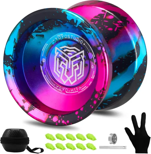 YOYOSTUDIO Yoyo profesional con respuesta Yoyo H17, Yoyos de metal de doble propósito para niños principiantes, rodamiento Yo yo sin respuesta para