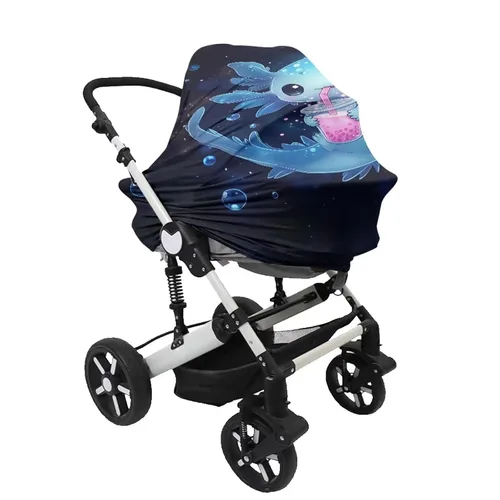 Miniatura 8 de Axolotl Breast Feeding Cover Cat Carseat Covers Baby, Breathable Nursing Covers Breast Feeding Covers for Women, Infant Carseat Canopy Black
