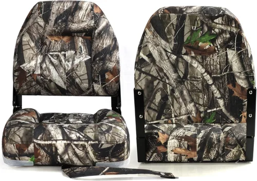 Miniatura 3 de NORTHCAPTAIN Asiento plegable para barco de pesca con respaldo bajo, tornillos de acero inoxidable incluidos, Camo, 2 asientos B-Low Back-Camo(2