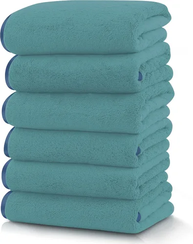 Miniatura 56 de TENSTARS Toallas de baño de seda con dobladillo para baño en liquidación - 27 x 55 pulgadas, ligeras, finas y de secado rápido, toalla absorbente