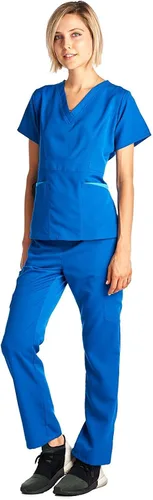 Miniatura 3 de Dagacci uniforme médico elastizado ultrasuave con bolsillo delantero, para mujer