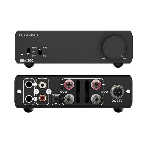 Miniatura 4 de TOPPING Mini300 Amplificador de potencia estéreo compacto, diseño totalmente equilibrado de clase D, 140 W × 2 @4 Ω, distorsión ultrabaja <0.0004%